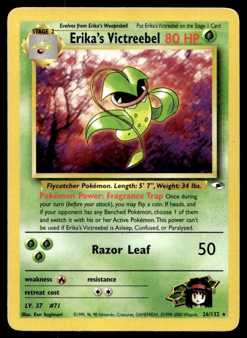 ERIKA\'S VICTREEBEL 26/132 RARE GYM HEROES POKEMON UNLIMITED MP ERIKA\'S VICTREEBEL 26/132 RARE GYM HEROES POKEMON UNLIMITED MP
