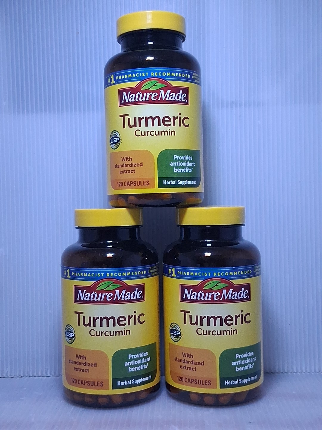 Nature Made Turmeric Curcumin 500 mg, Herbal Supplement 120 Caps, 3-PACK