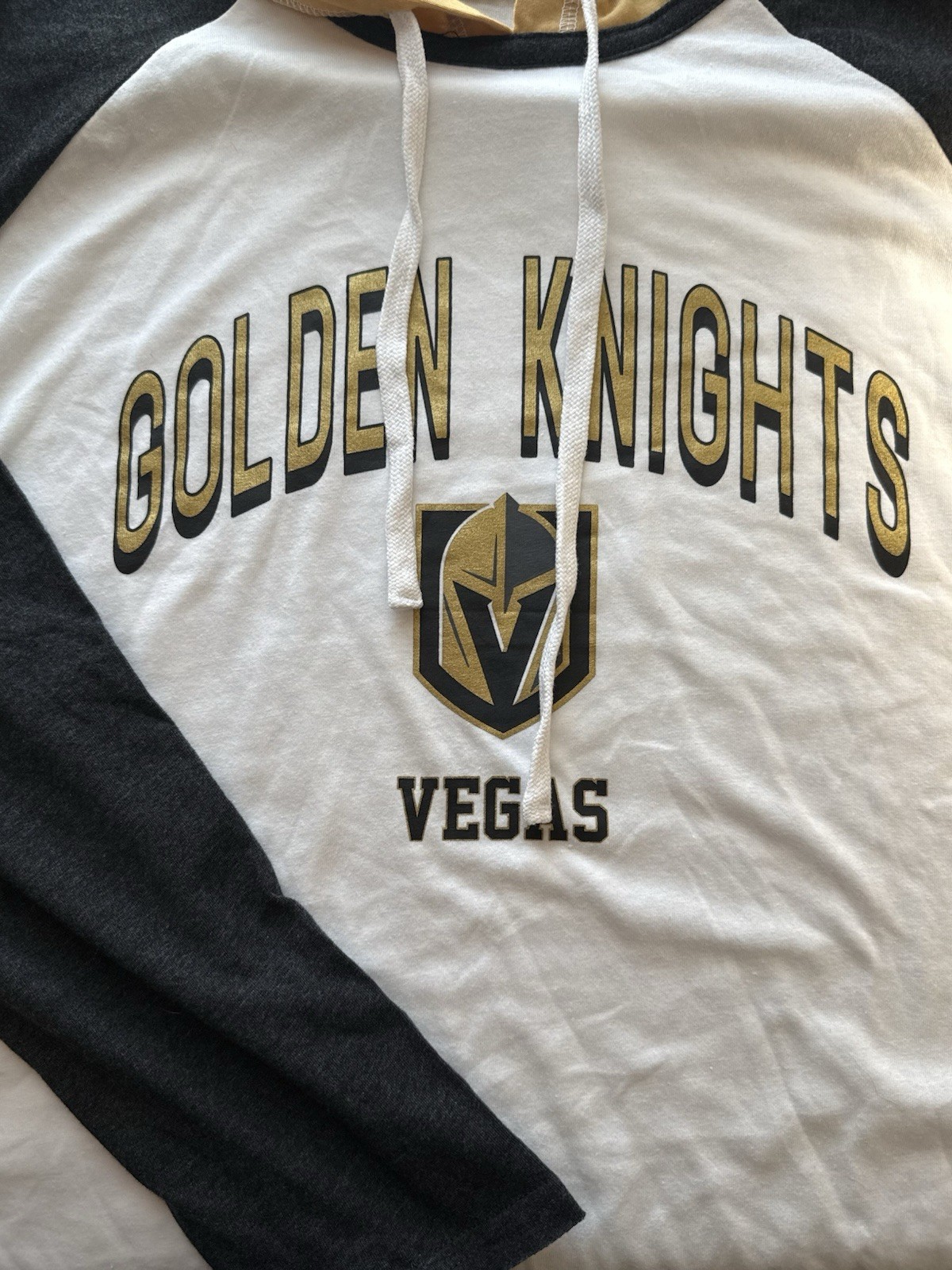 G-III 4Her NHL Vegas Golden Knights White Black Gold Pullover Hoodie XXL NWT