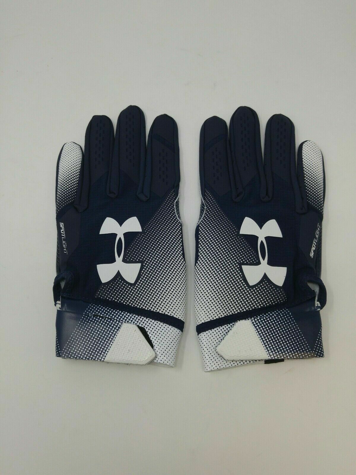 New Under Armour Men\'s Navy/Navy/White Spotlight WR Football Gloves