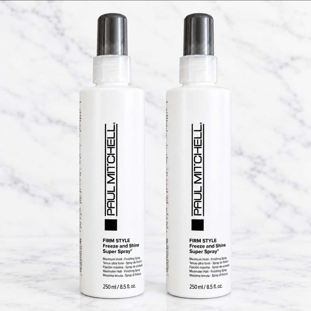 2 - 8.5oz Paul Mitchell Firm Style Freeze & Shine Super Spray Max Hold Hairspray 2 - 8.5oz Paul Mitchell Firm Style Freeze & Shine Super Spray Max Hold Hairspray