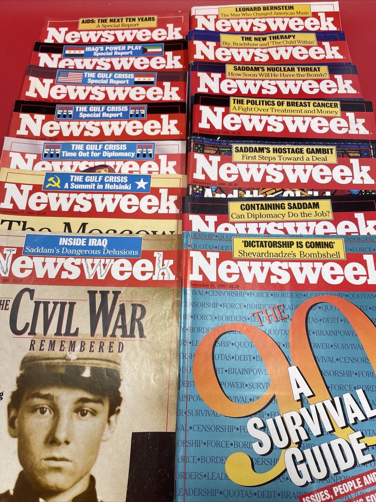 Vintage Newsweek Magazines Lot 14 1990 ( June - Dec)