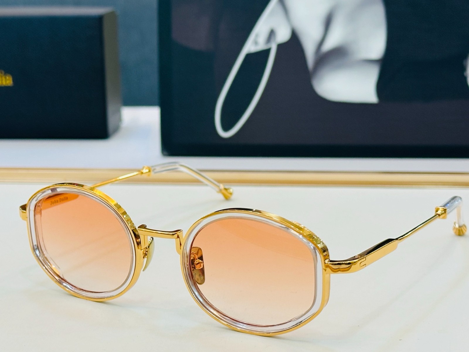 Jacques Marie Mage C301 Sunglasses Vintage Round Gold Metal Frame 49-24-145