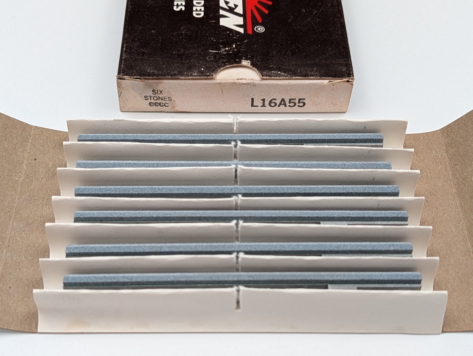 SUNNEN L16A55 Hone Honing Stones - Full Box of 6 New Stones - New Old Stock