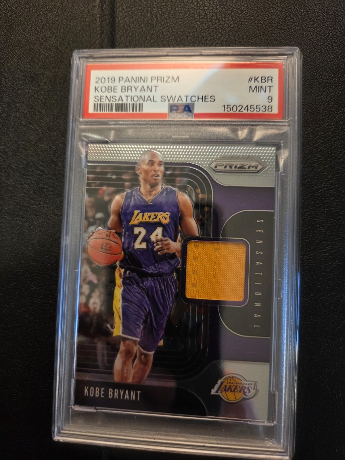 2019 Panini Prizm Kobe Bryant Sensational Swatches PSA 9 Lakers Relic
