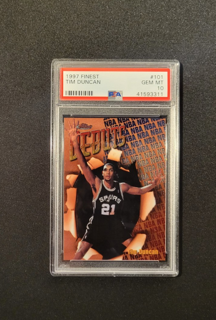 1997 Topps Finest Tim Duncan #101 RC 1997 Topps Finest Tim Duncan #101 RC
