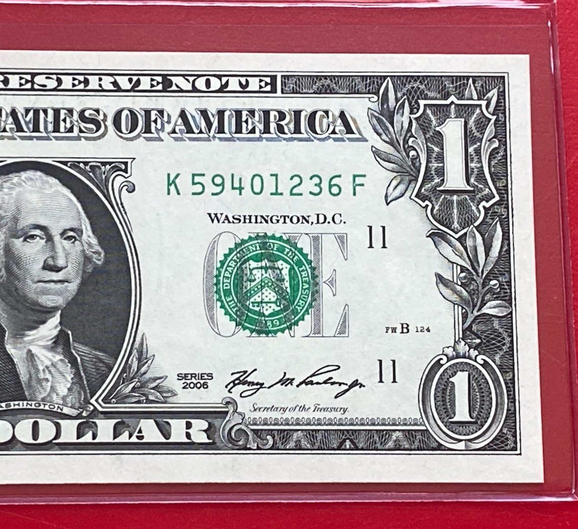 2006 $1 Dollar Bill FRN, ( DALLAS K ) UNCIRCULATED BANKNOTE.