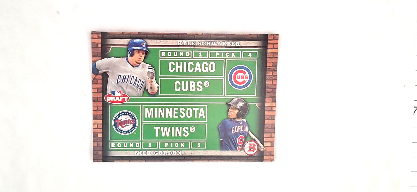 2014 Bowman Round 1  Pick 4 - Kyle Schwarber & Nick Gordon - Card # DD SG