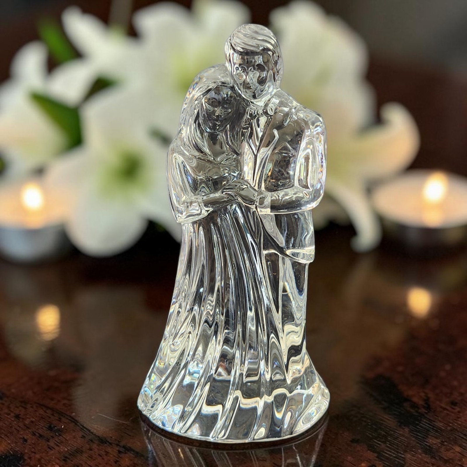 RETIRED Waterford Lead Crystal Bride & Groom Figurine 7.5\ RETIRED Waterford Lead Crystal Bride & Groom Figurine 7.5\