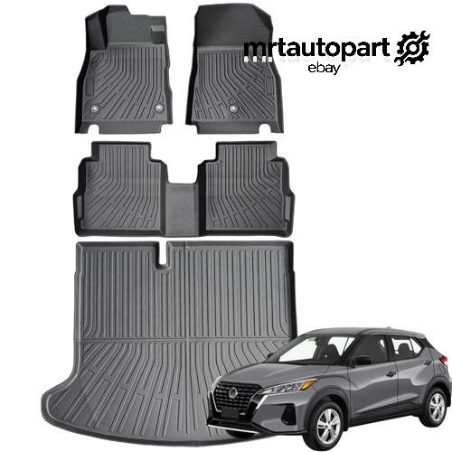 One Full Set Floor Mats for Nissan Kicks 2018-2024 Cargo Liner Mats TPE Parts