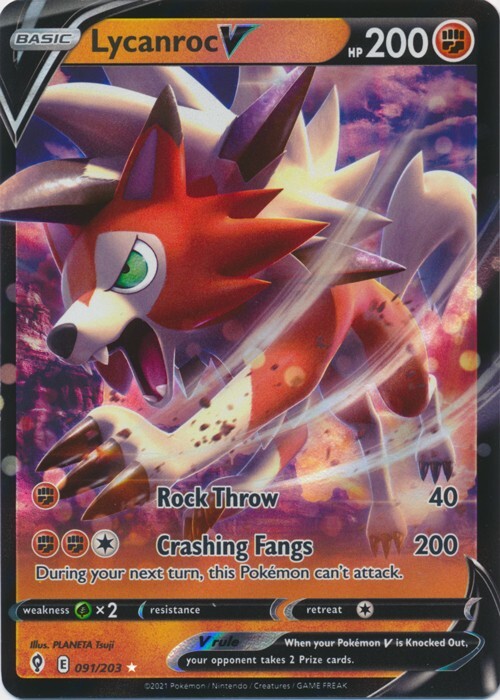 Lycanroc V 091/203 Ultra Rare Evolving Skies Pokemon TCG