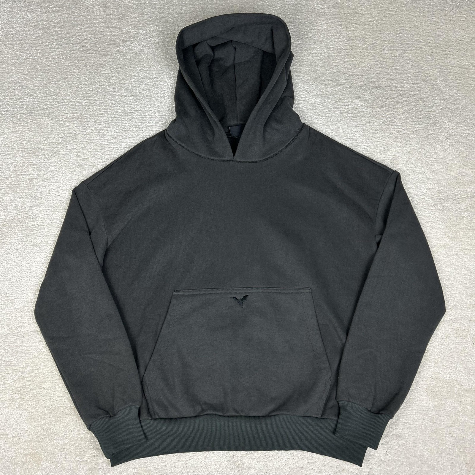 Ditch LA Hoodie Mens Small Gray Pullover Fleece Sweatshirt Bat Logo Kangaroo