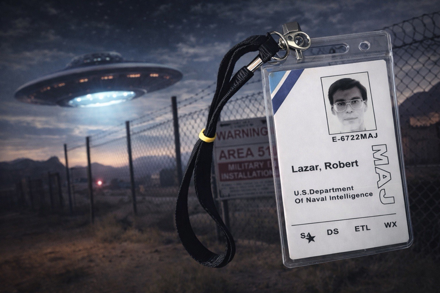 Bob Lazar Area 51 ID Badge Groom Lake S4 UFO