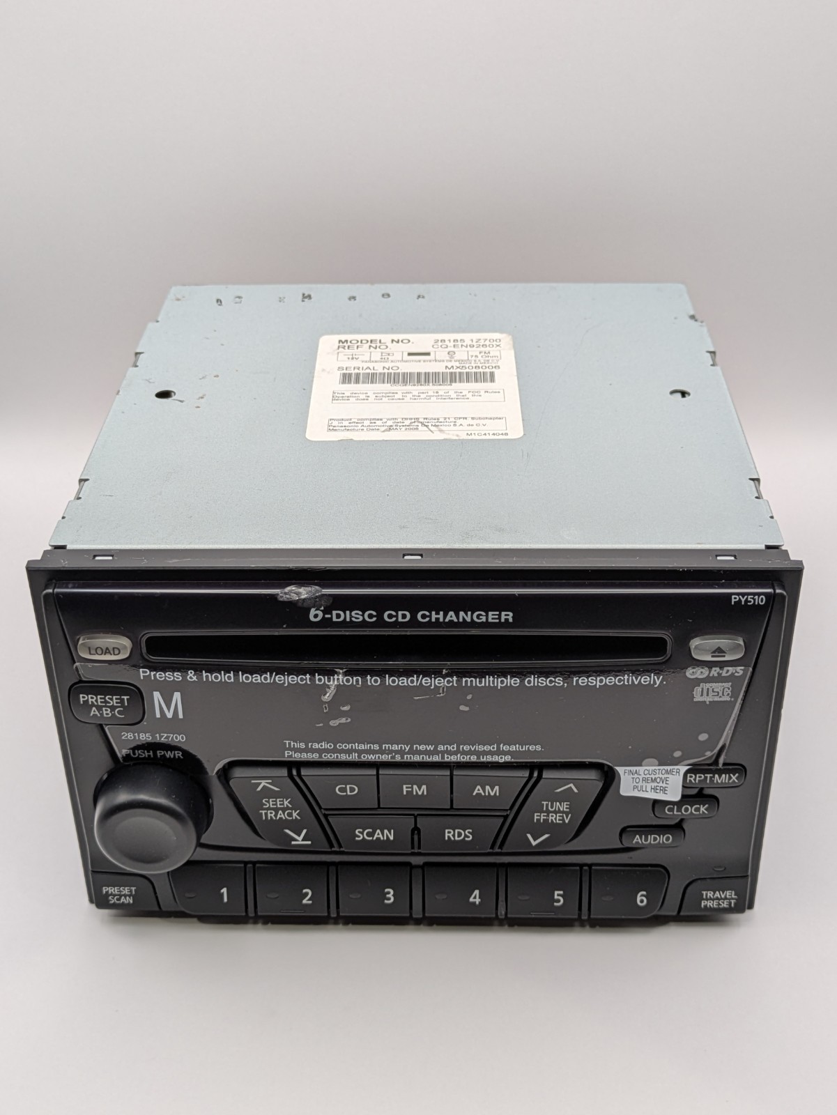 NISSAN RockfordFosgate OEM RDS Radio 6 CD DISC CHANGER PY510