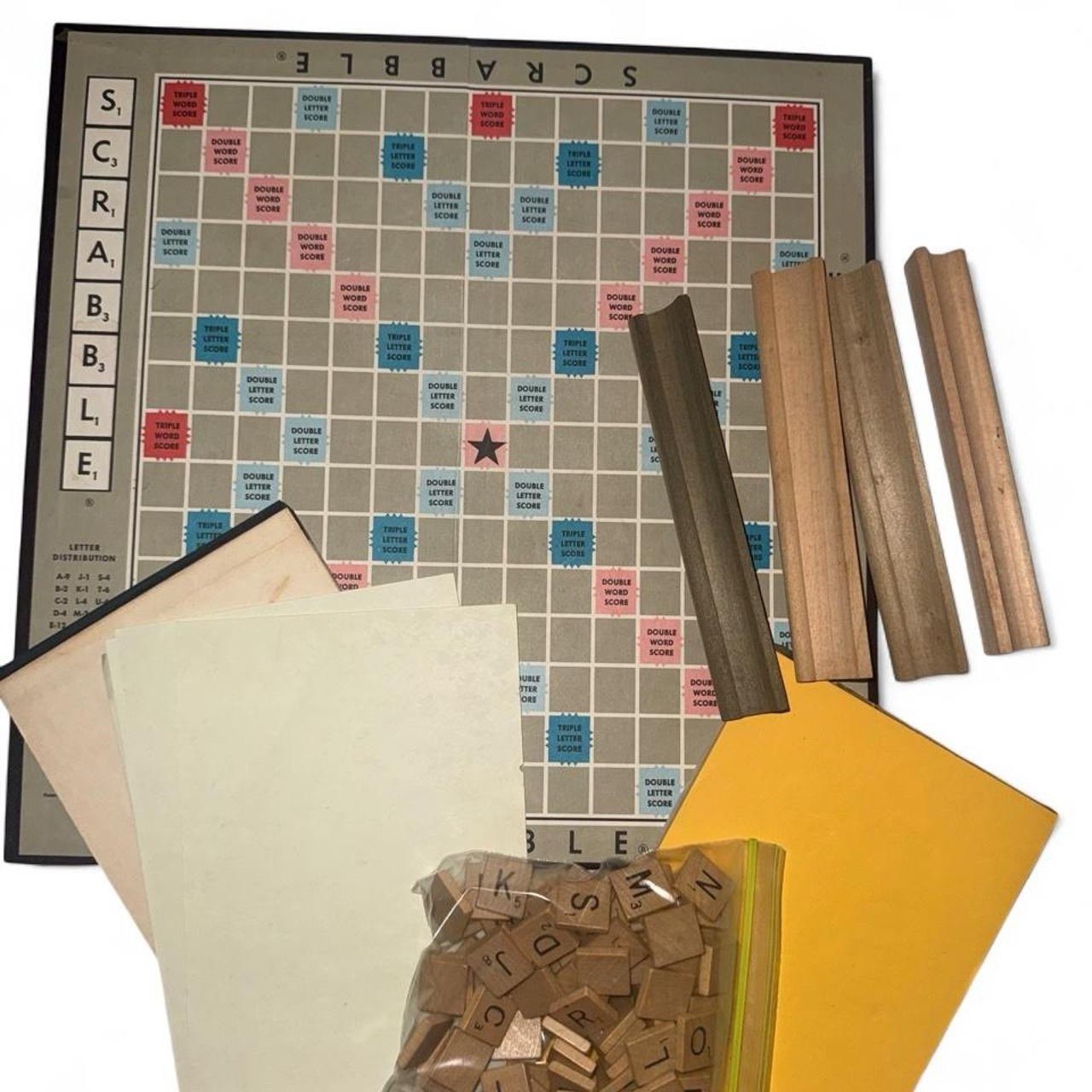 Vintage 1948–1953 Scrabble Game Selchow & Righter Wooden Tiles Original Box