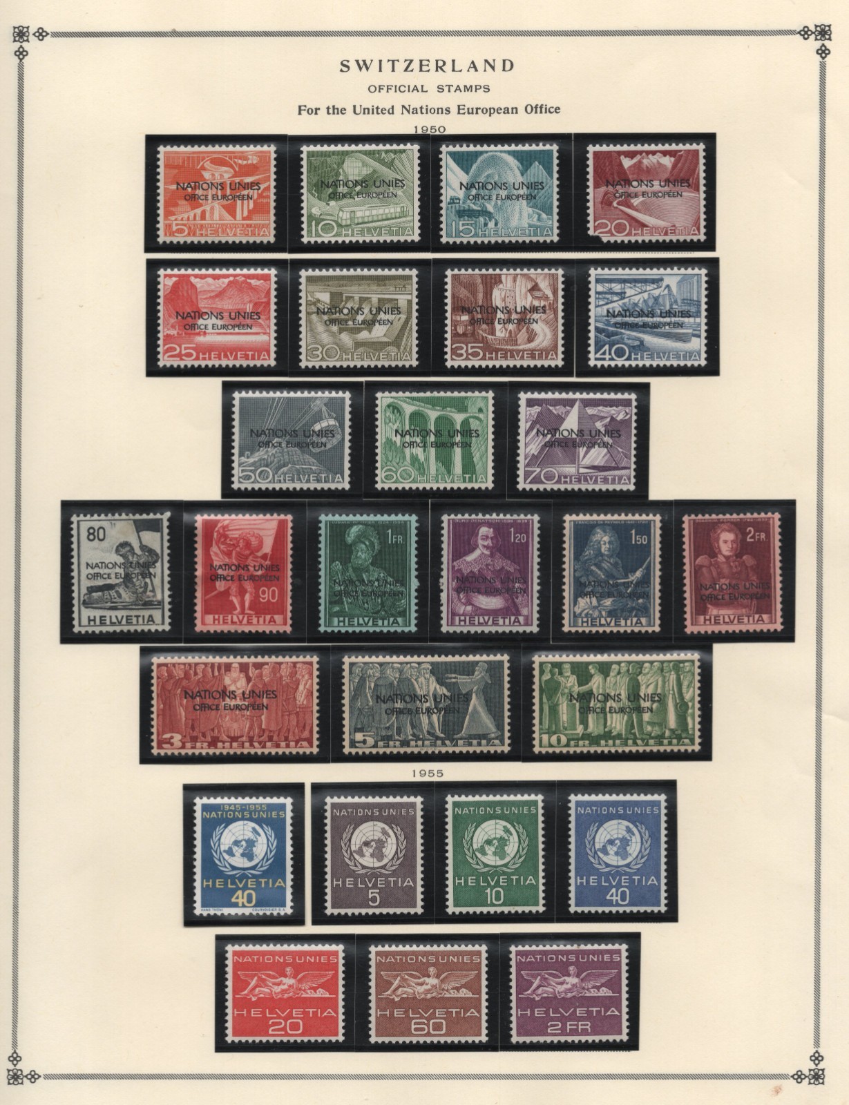 Switzerland 1948-1950 Official Set For World Health Organization Scott #5O6-5O25