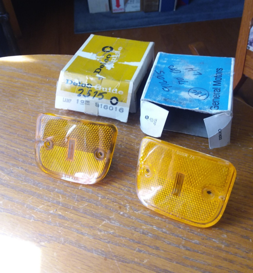 1970 70 GTO JUDGE NOS GM FENDER SID MARKER LIGHTS 916015 916016 RAM AIR III 455