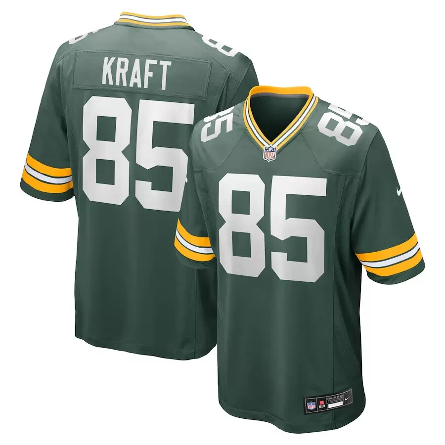 NWT Men\'s #85 Tucker Kraft Green/Rush Green/White Stitched Jersey Three Colors