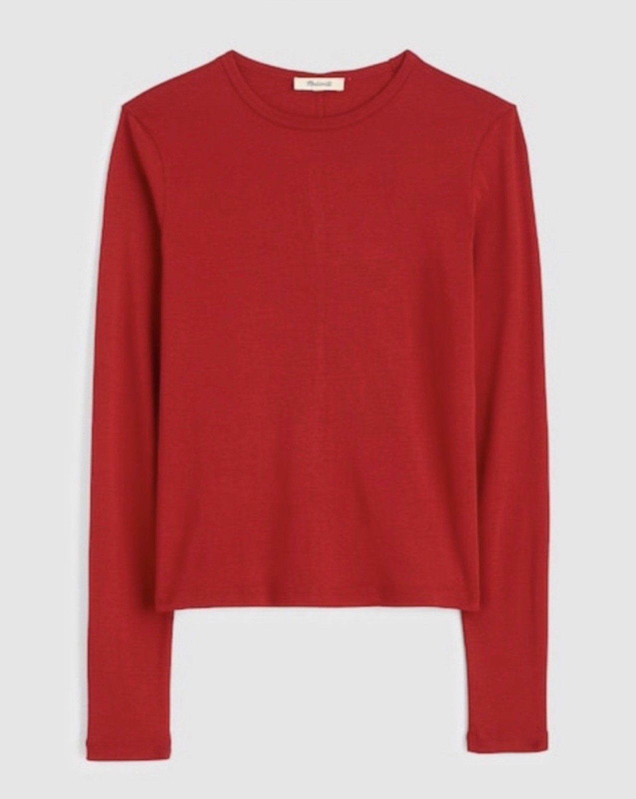 NWT$59 Madewell Long Sleeve Tee, Crew Neck 💯 cotton Red XL slim fit/runs small