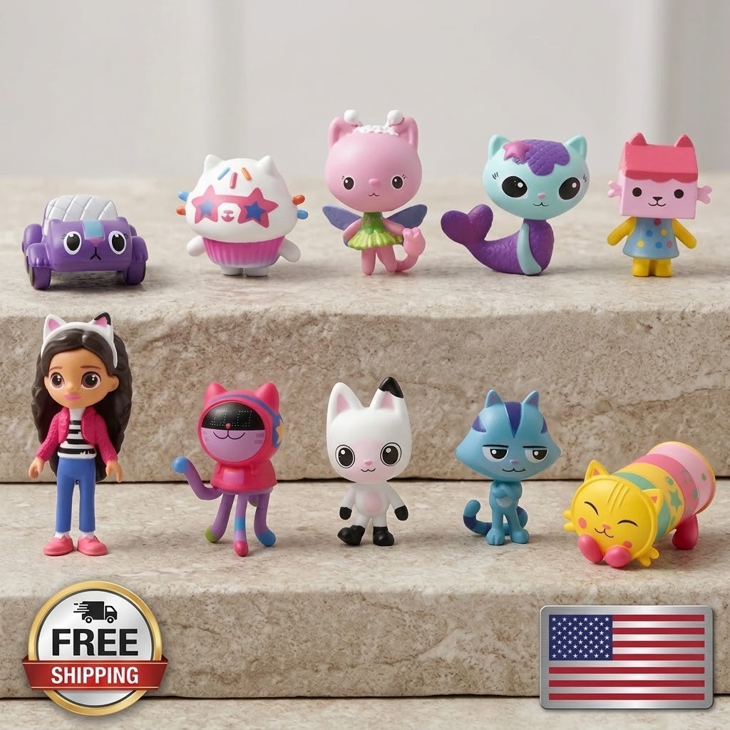 10pcs/set Gabby\'s Dollhouse Action Figure Cute Doll Collection Model Toys