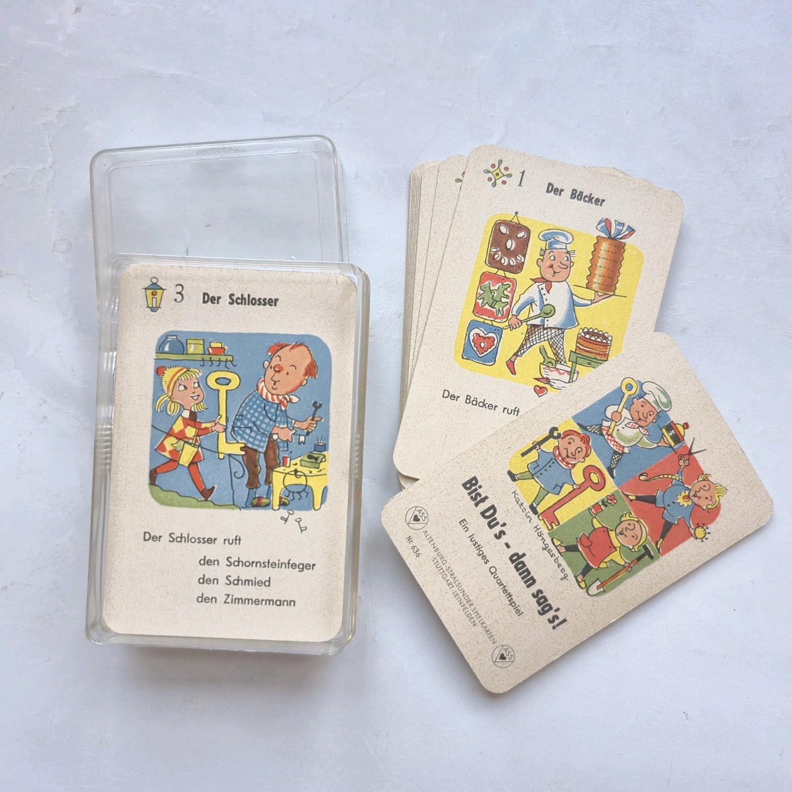 Vintage 1969 German Quartettspiel Card Game Bist Dus Dann Sags ASS 636 Complete