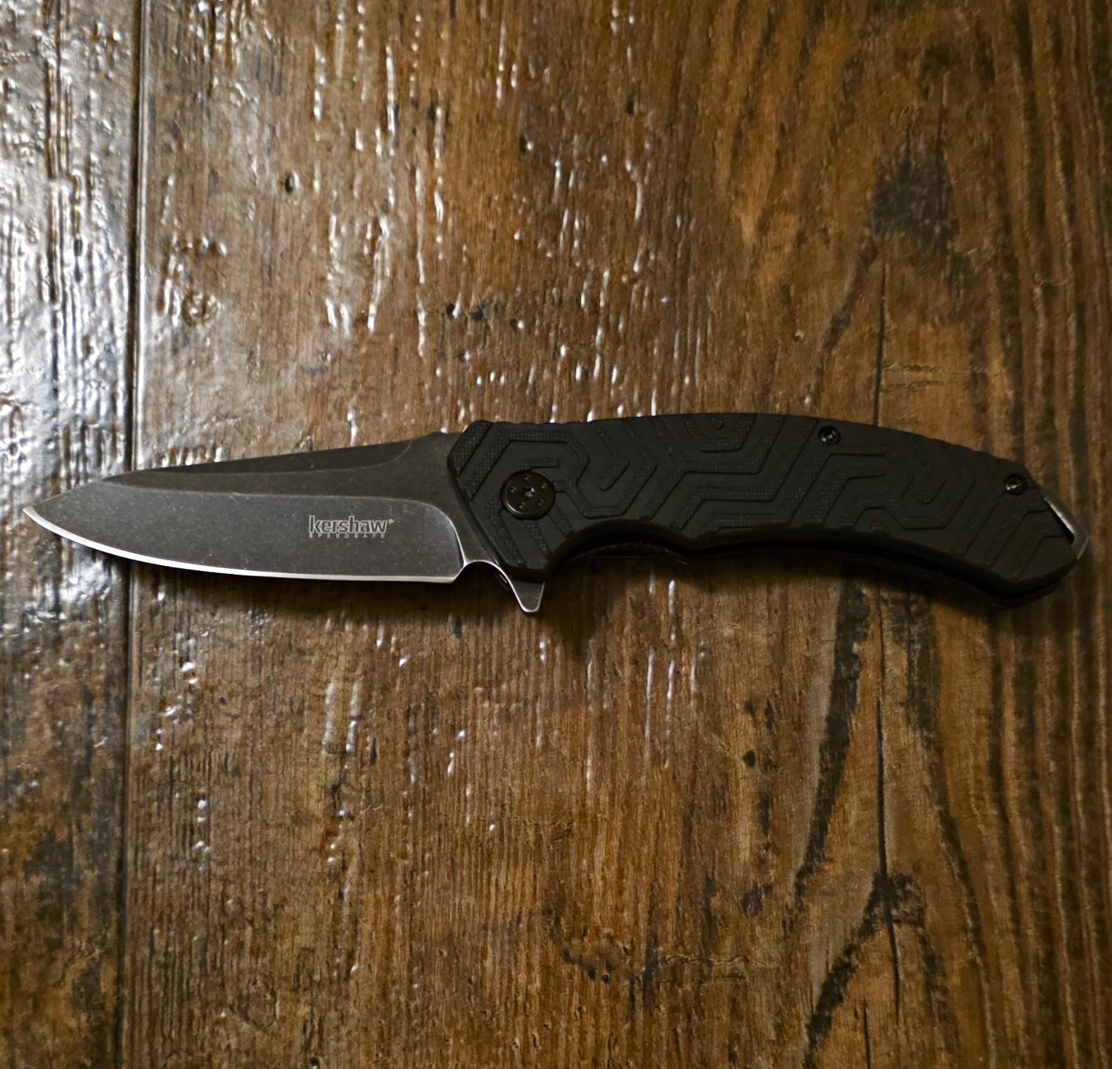 Kershaw Labyrinth 1314BW Black Drop Point SS Plain Liner Lock Pocket Clip