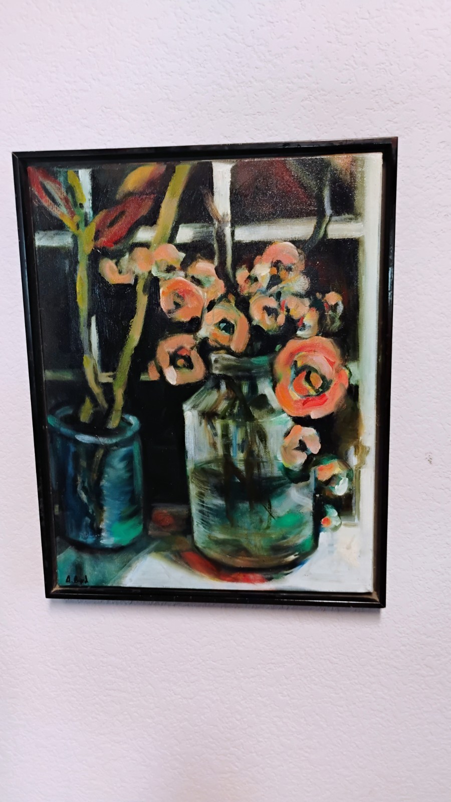 Vtg Ooak Original Contemporary Oil On Canvas Brutalist Still-life Framed Signed Vtg Ooak Original Contemporary Oil On Canvas Brutalist Still-life Framed Signed