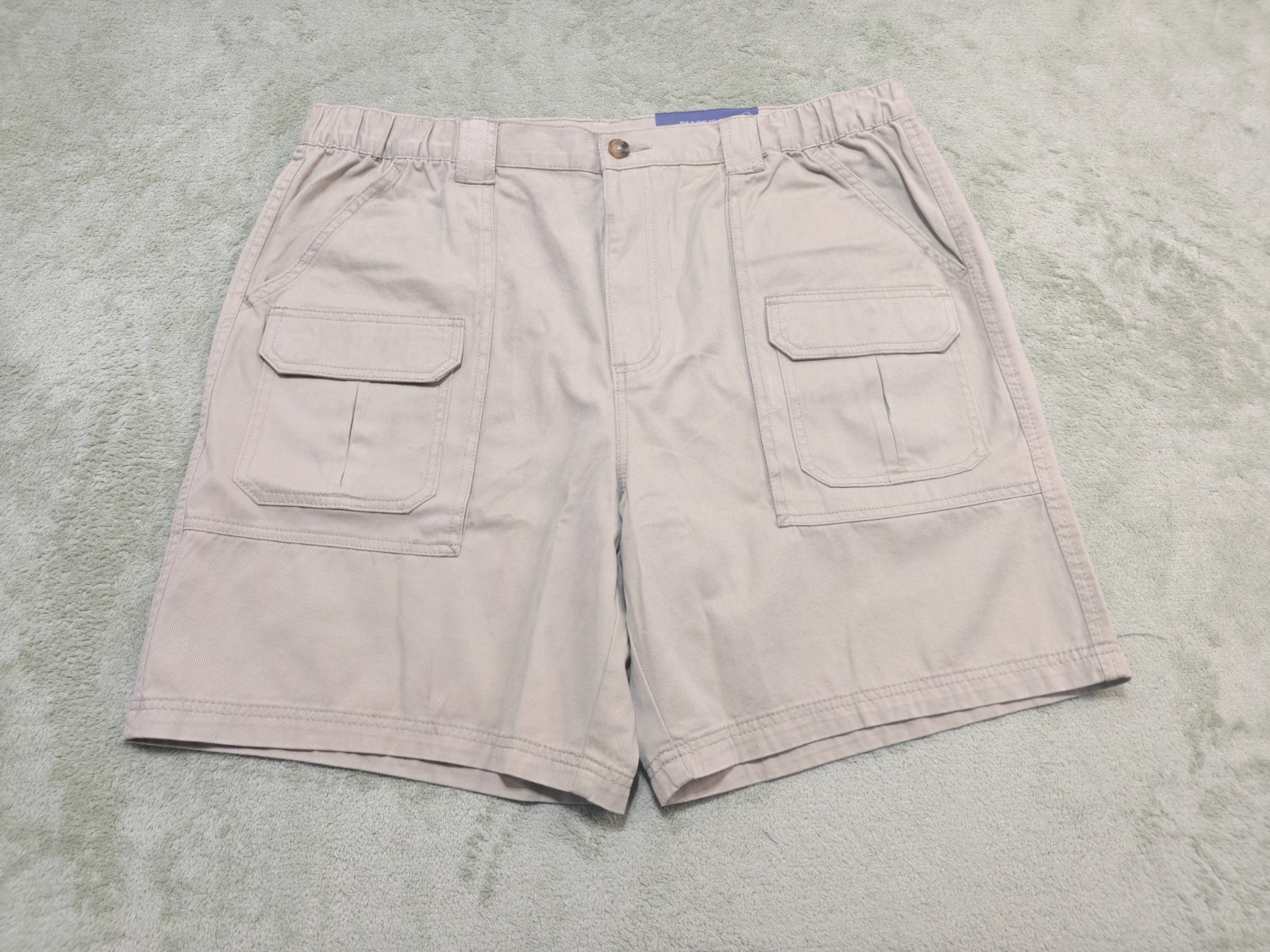 Croft & Barrow Mens Cargo Shorts Size 40 Khaki Beige Cotton New NWT
