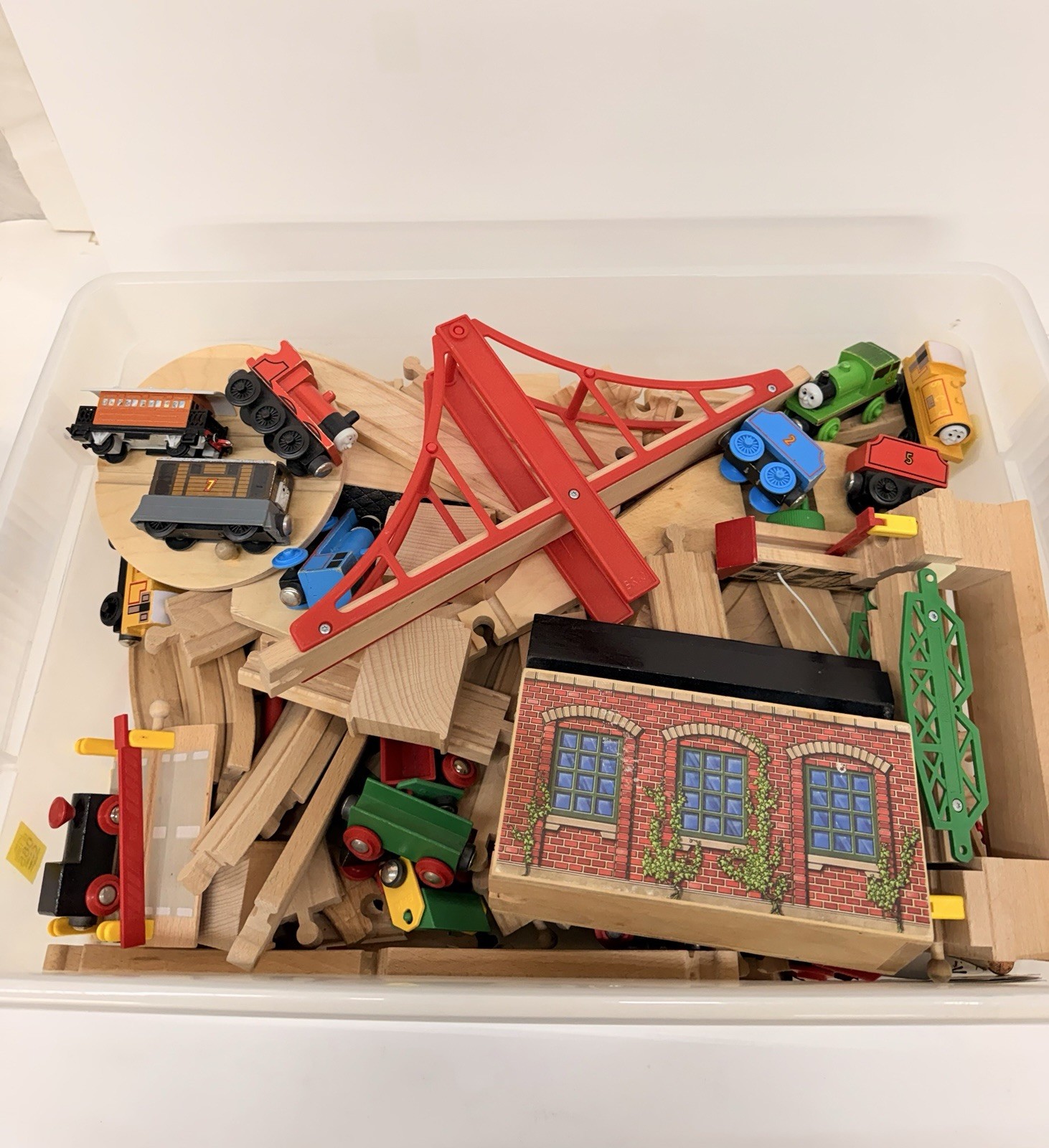 Vintage BRIO Thomas Wooden Railway Train Track Lot Bridges Trains 1994