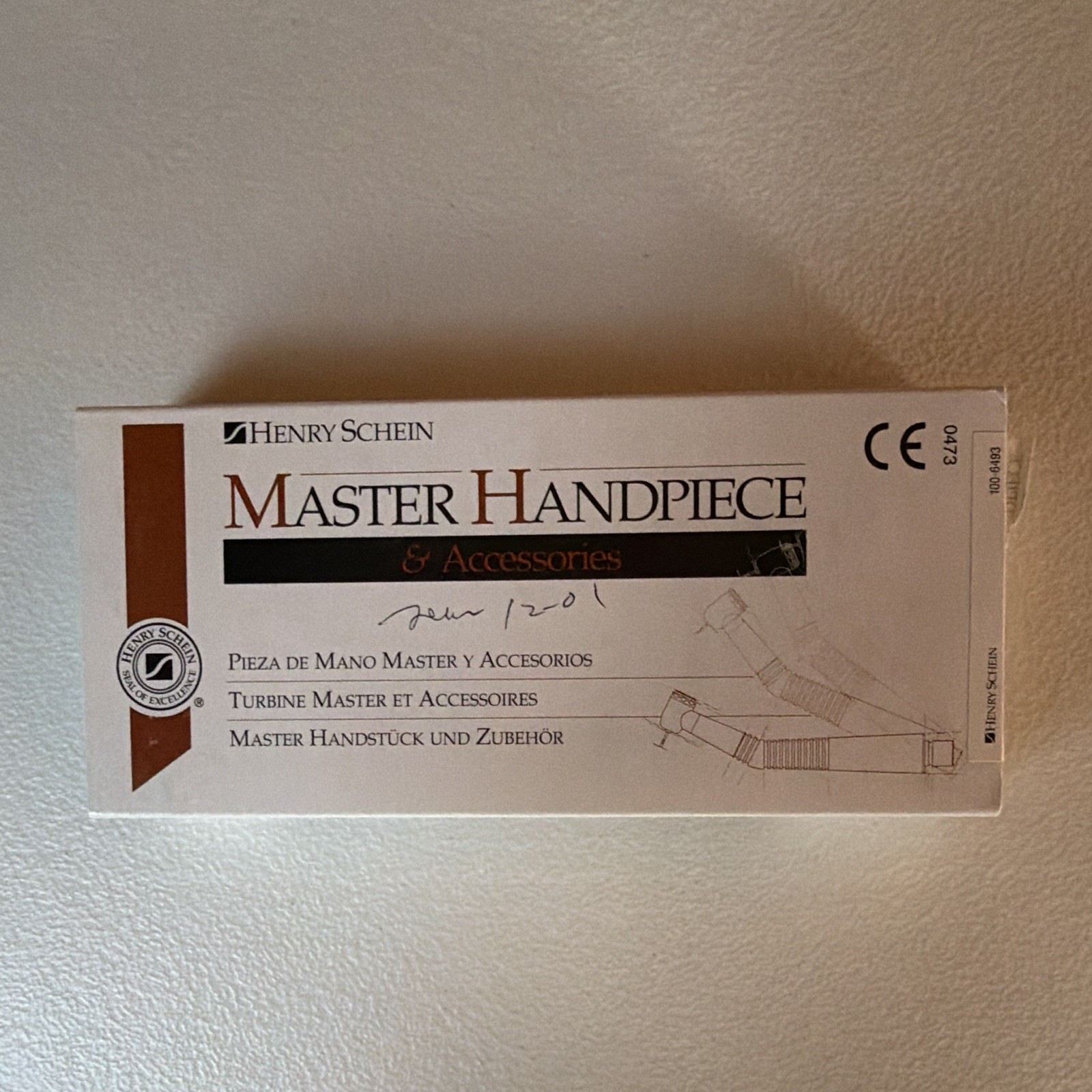 Vintage Henry Schein Master 402A Dental Handpiece 2-Hole 100-6493 New Open Box