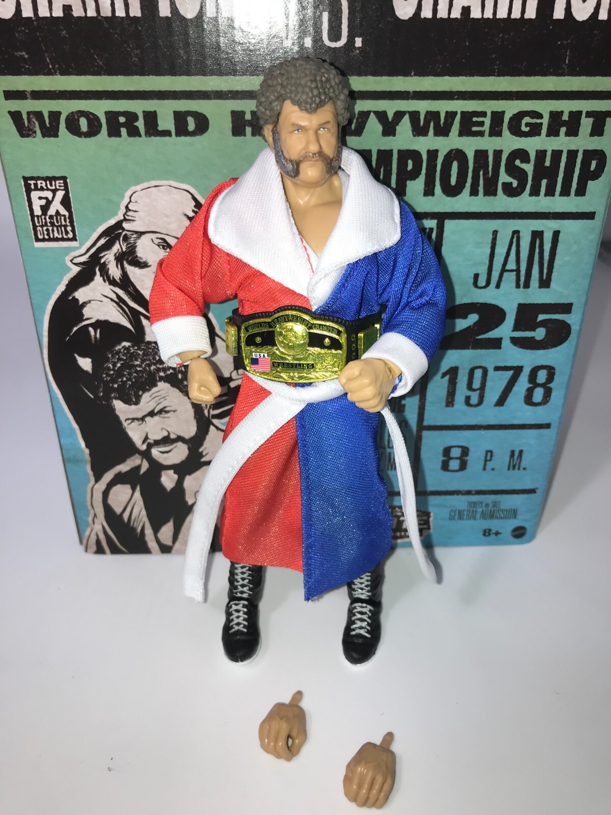 NWA WCW WWE Mattel Elite Harley Race Legends Of The Territory Era NWA Champ Belt