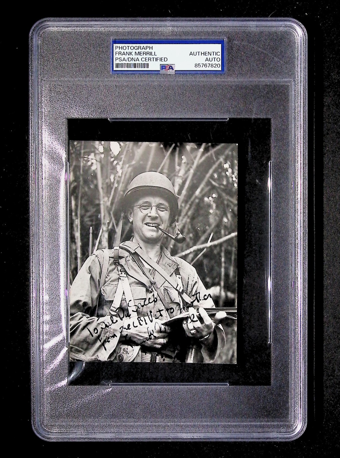 General Frank Merrill  - Autographed Photo - PSA T3 Holder - 85767820