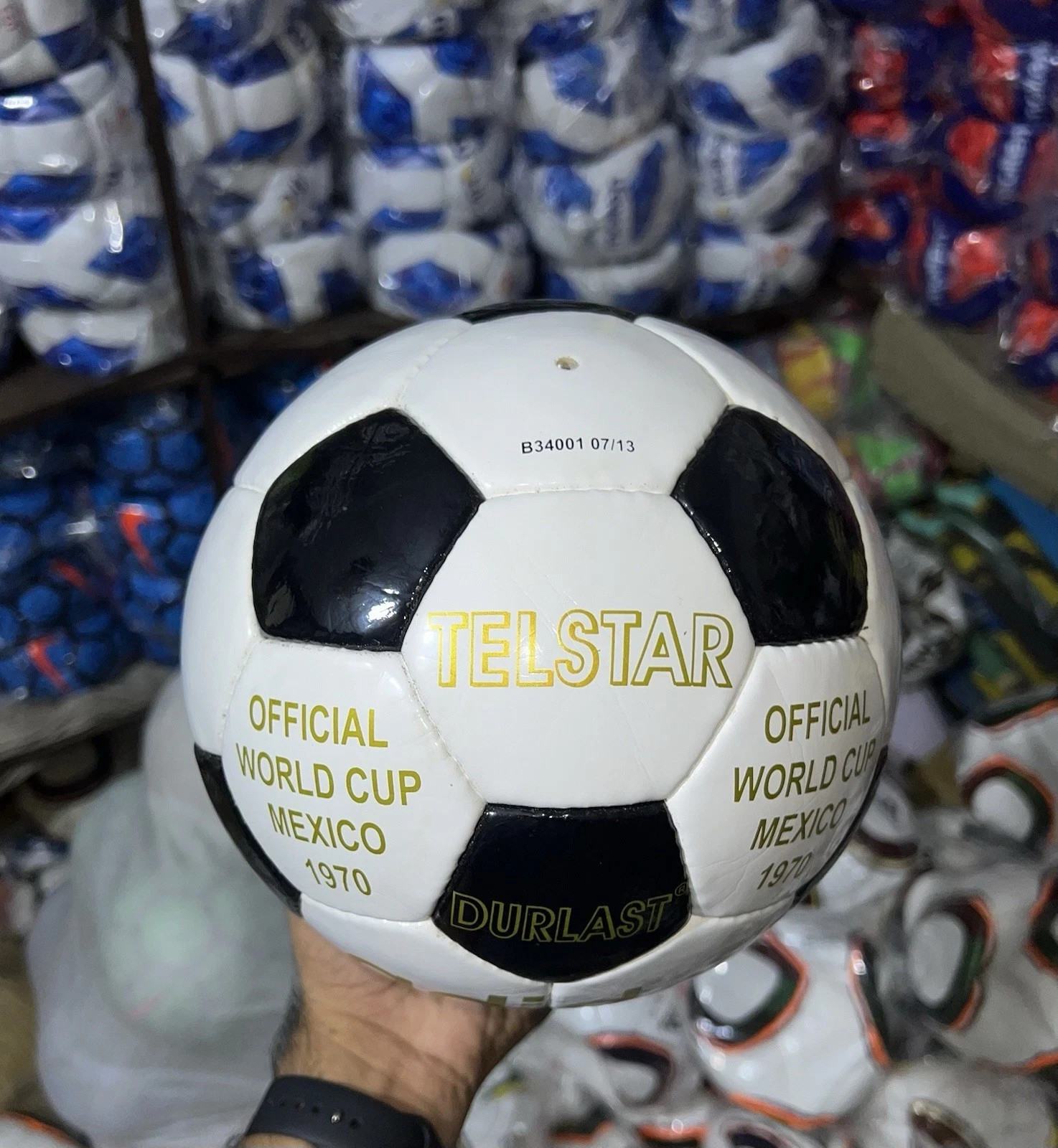 ADIDAS TELSTAR DURLAST | FIFA WORLD CUP 1970 MEXICO | SOCCER MATCH BALL | SIZE-5