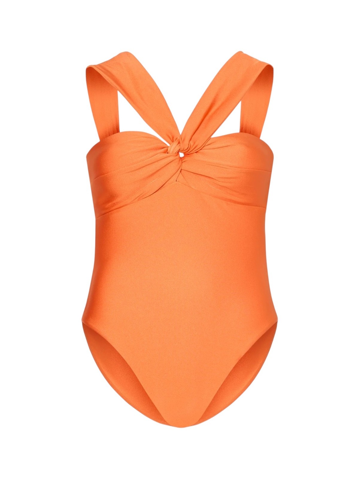 NWT MILLY Betsy Gloss One Piece Swimsuit Orange Multi-Way Bandeau Sz S $365