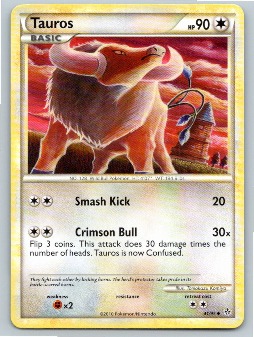 2010 POKEMON TAUROS HGSS UNLEASHED 41/95 UC NM A77769 FREE S&H