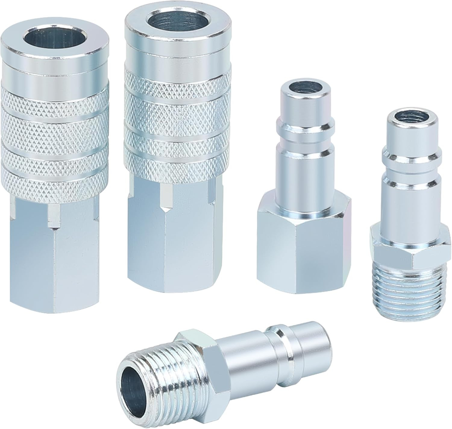 1/2” Air Hose Fittings Set, High Flow 2PCS I/M Industrial Type Coupler with 1/2” 1/2” Air Hose Fittings Set, High Flow 2PCS I/M Industrial Type Coupler with 1/2”