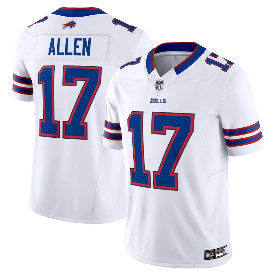 NWT Men\'s Bills #17 Josh Allen Red//White Stitched Game Player Jersey
