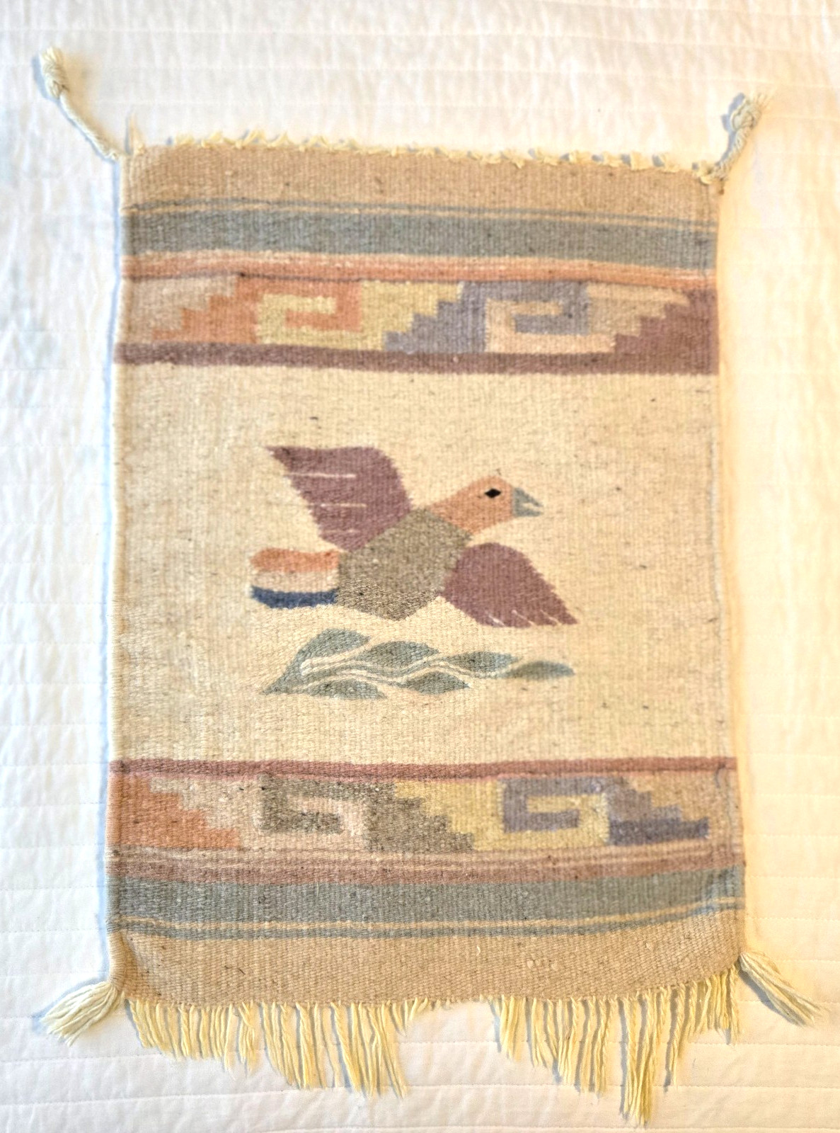 Vtg. Mexican Zapotec Hand Woven Wool Wall Hanging Boho Birds Southwest 22 Vtg. Mexican Zapotec Hand Woven Wool Wall Hanging Boho Birds Southwest 22