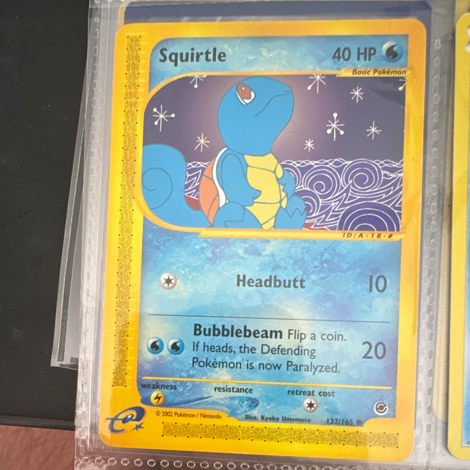 Nintendo Pokemon TCG Squirtle 132/165 Expedition Common Reverse Holo EN 40HP