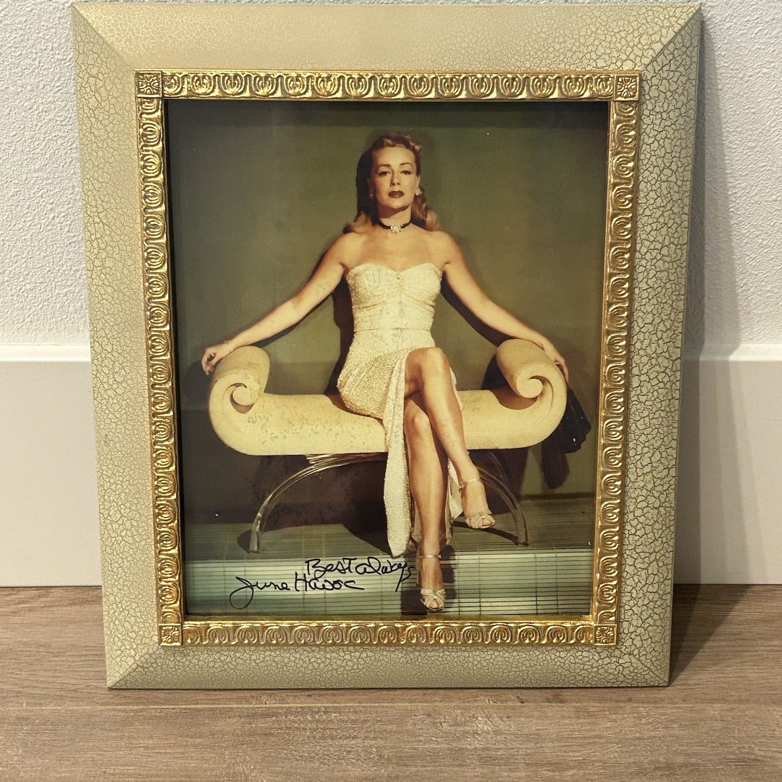June Havoc Signed Autograph Portrait w/ COA Vintage Hollywood Framed 11x13
