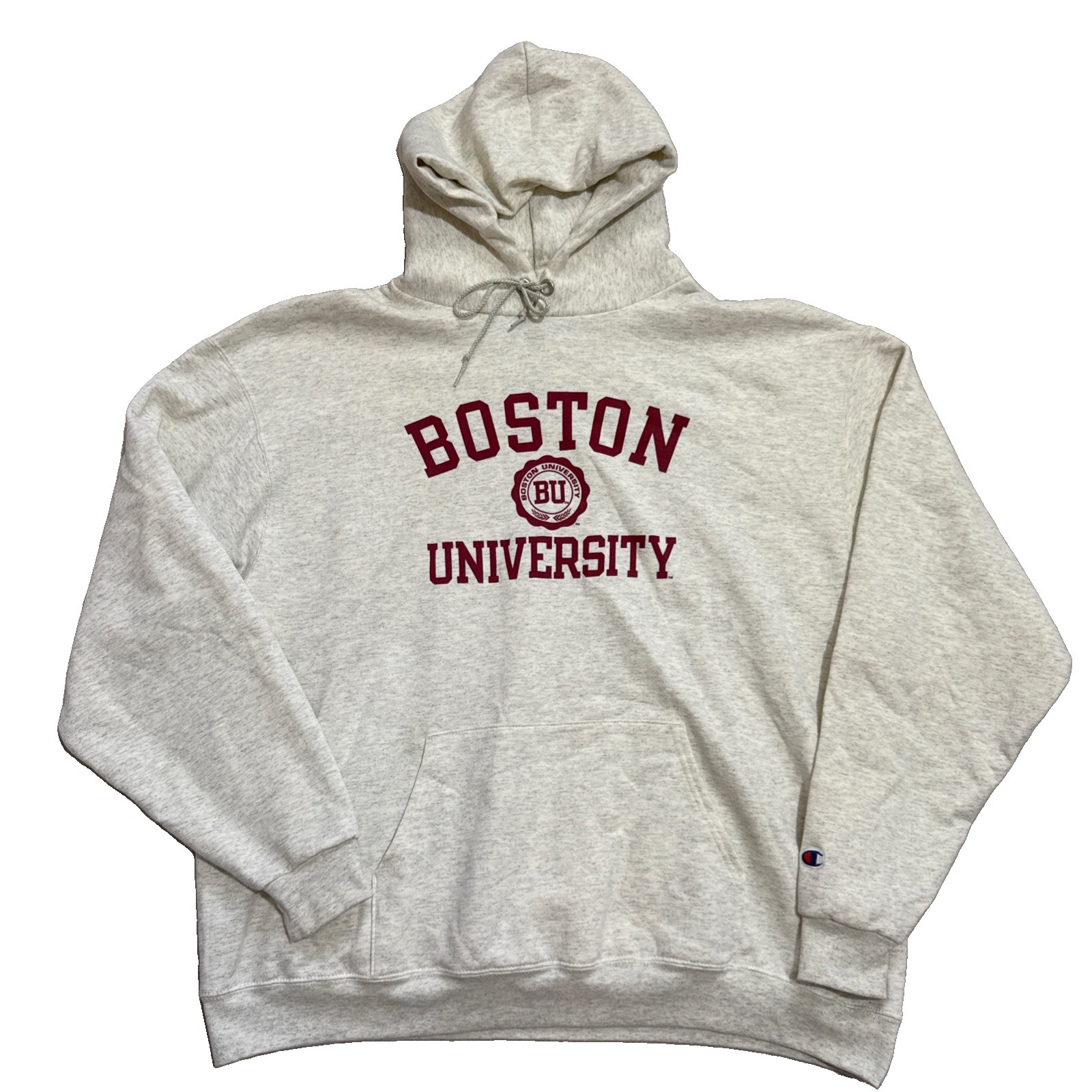 Champion Boston University Hoodie Mens 2XL Heather Cream Champion Authentic Soft Champion Boston University Hoodie Mens 2XL Heather Cream Champion Authentic Soft