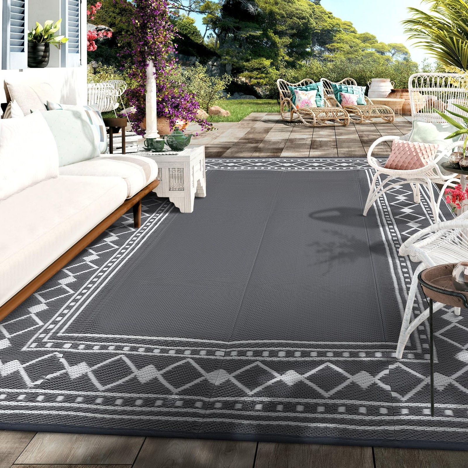 Reversible Outdoor Patio Mat 8x10/9x12/9x18/10x14/10x20ft Outside Carpet RV