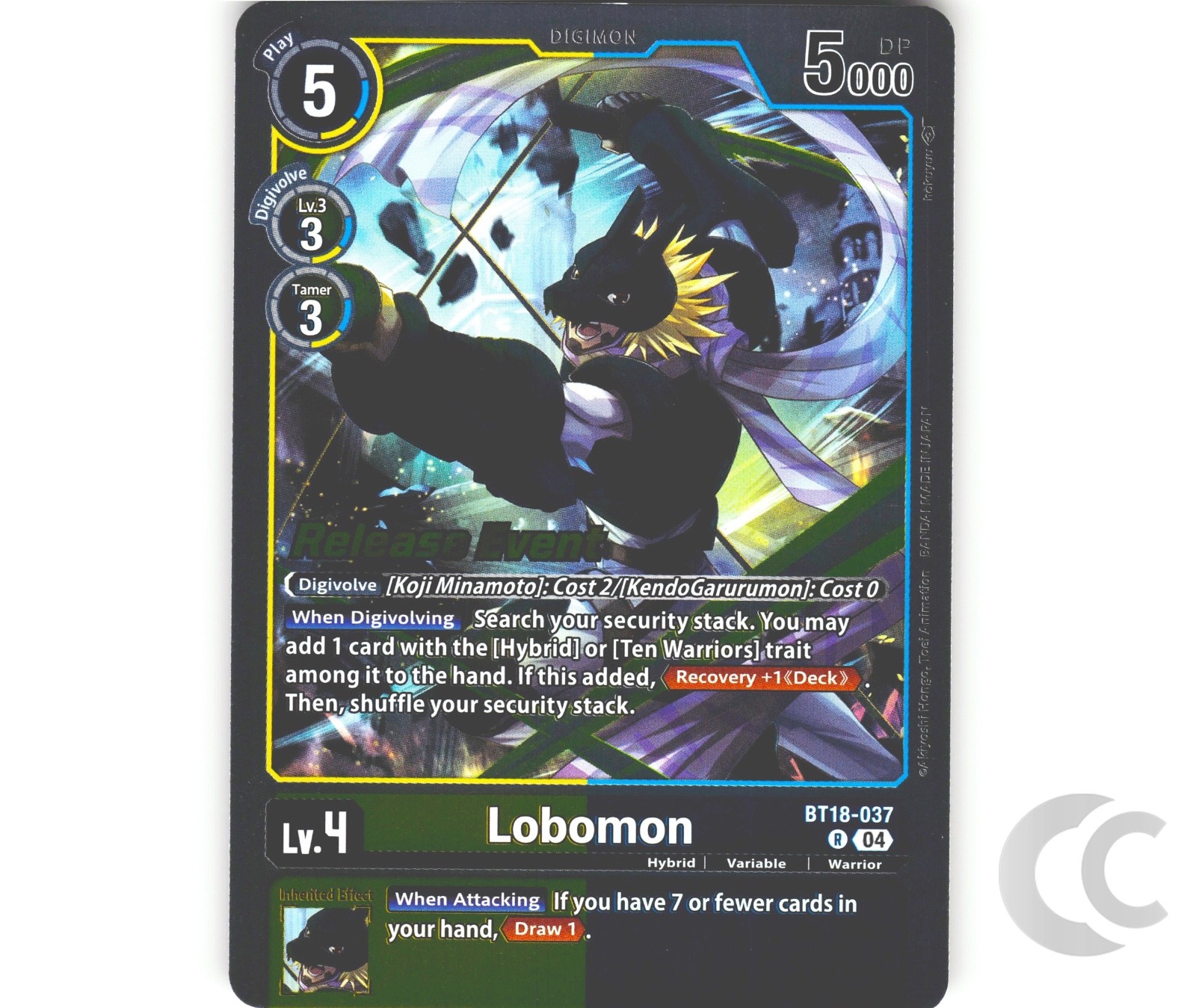 Lobomon BT18-037 Promo Pre Release Digimon Card Game English NM