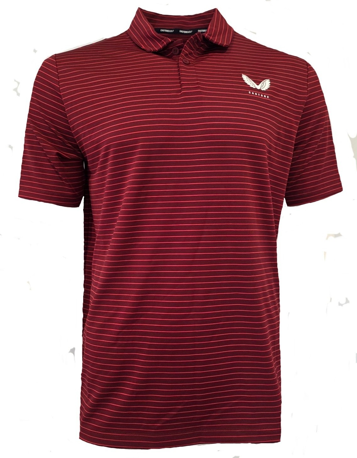 Castore Polo Shirt Mens S OR L Yarn Dye Stripe Stretch Golf Top