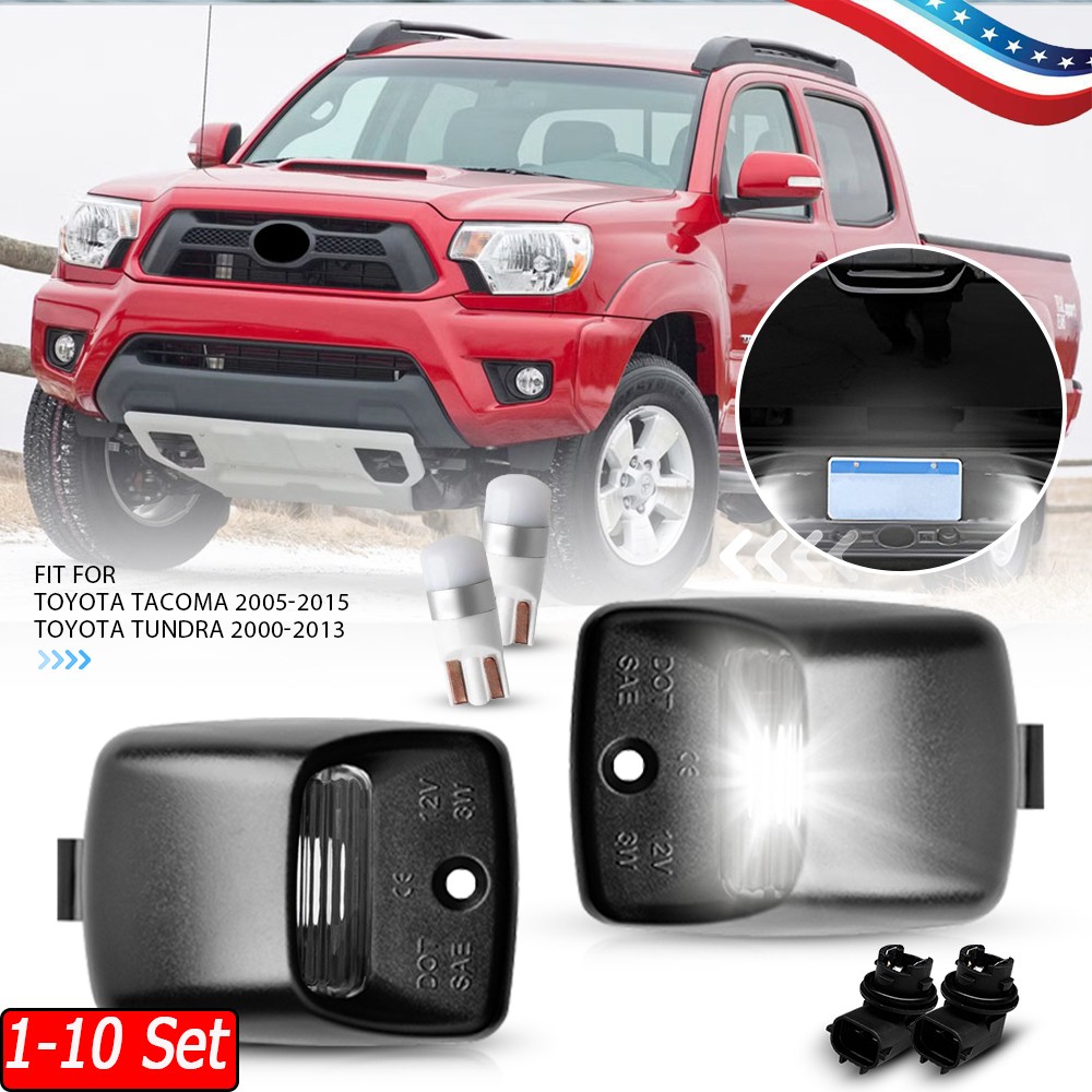 1-10x Rear License Tag Lamp Housing Kit For 2000-13 Toyota Tundra 05-15 Tacoma