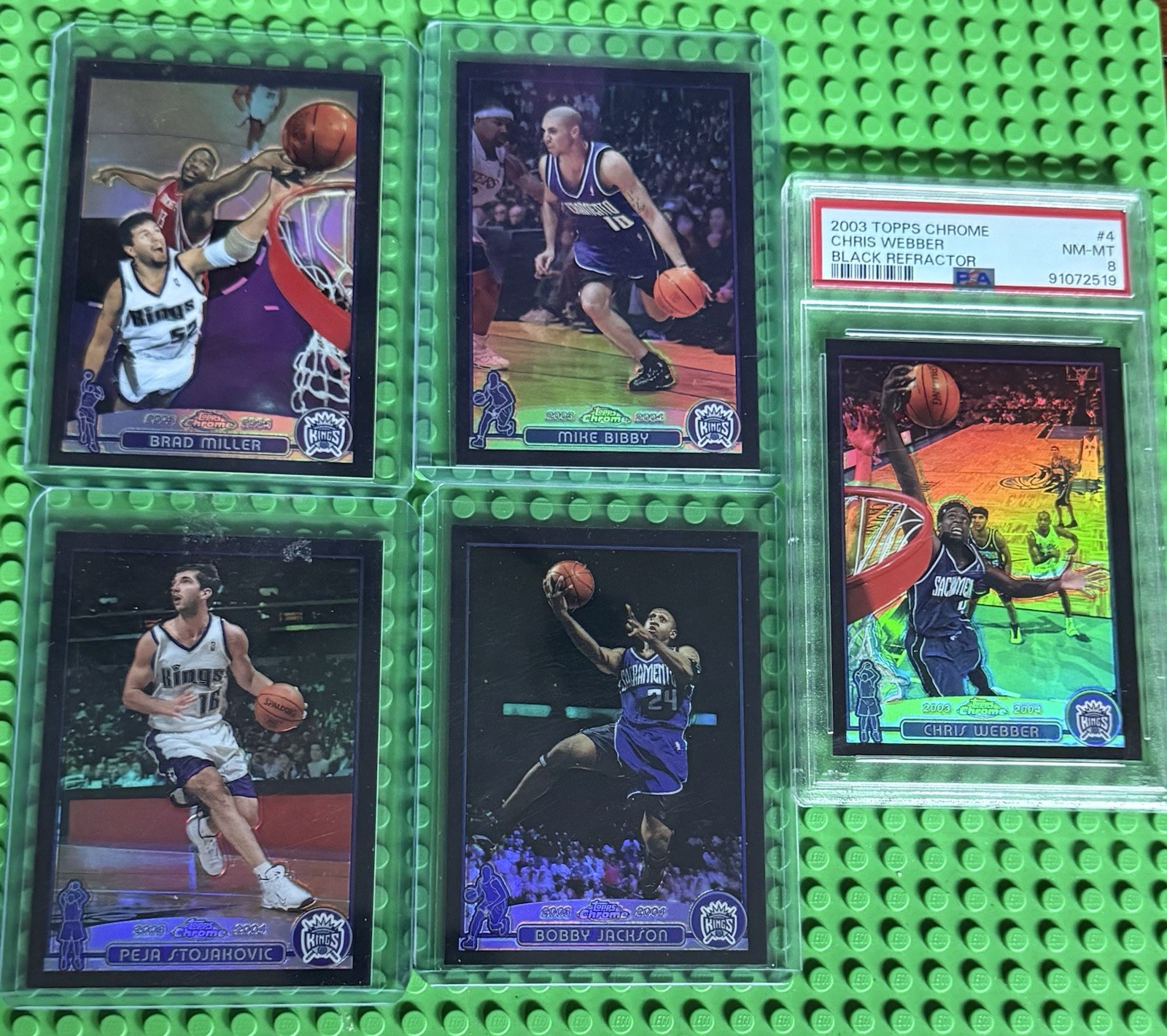 Topps 2003-04 Chrome - SACRAMENTO KINGS LOT- Black Refractors /500 PSA 8