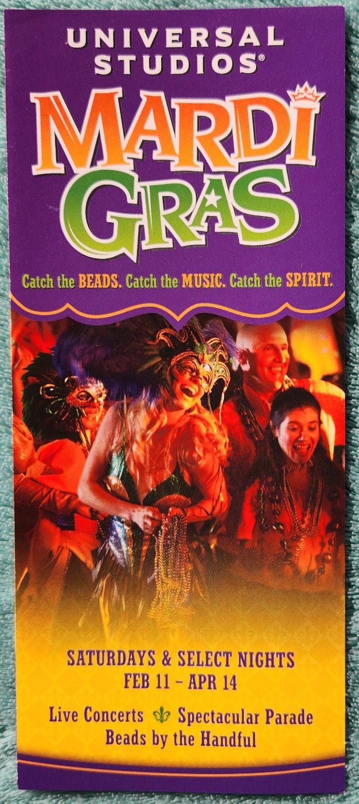 Rare 2012 Universal Orlando Mardi Gras Concert Lineup - Cyndi Lauper, B-52s
