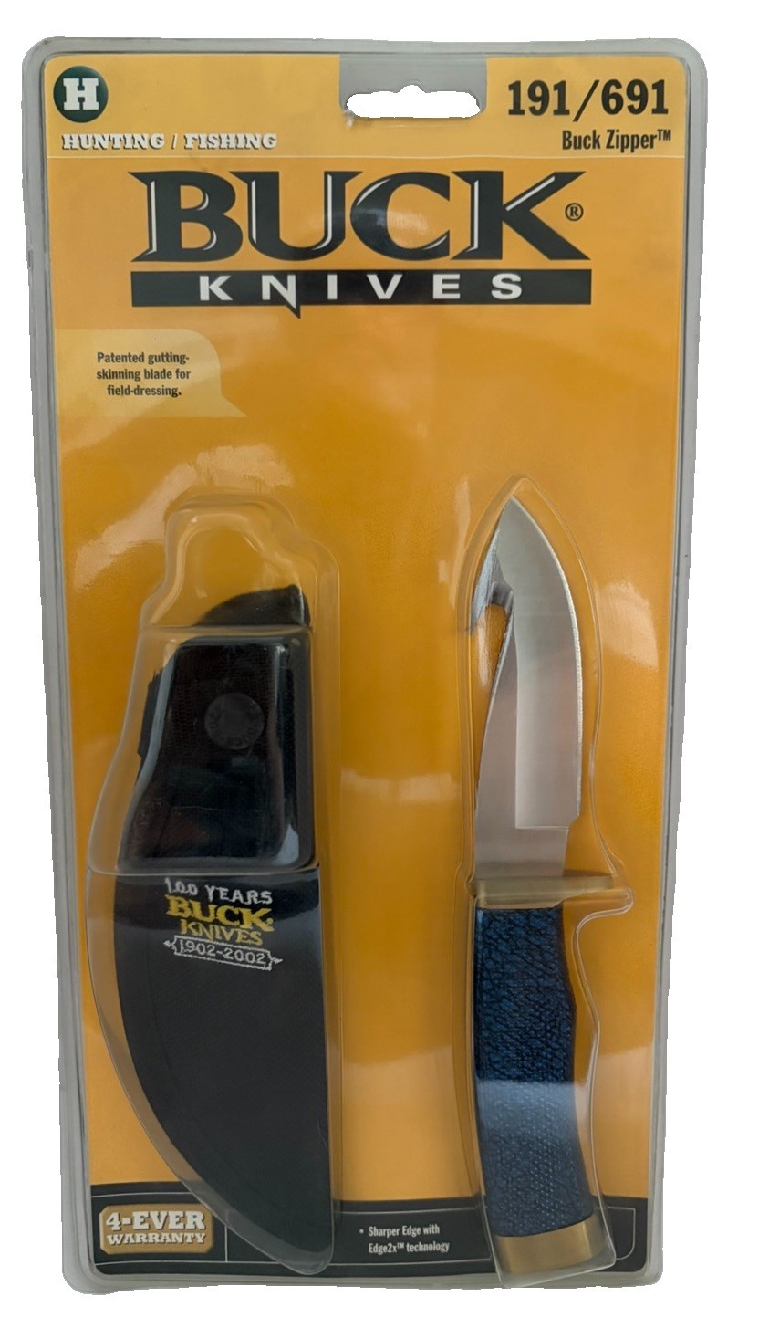 Buck 691 Zipper-R Guthook Knife Blue Camo 0691-BLMC USA Centennial NOS VINTAGE Buck 691 Zipper-R Guthook Knife Blue Camo 0691-BLMC USA Centennial NOS VINTAGE
