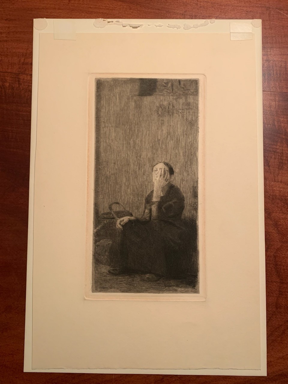 Käthe Kollwitz Outside the Church c.1893 Etching – Later from Original Plate 
