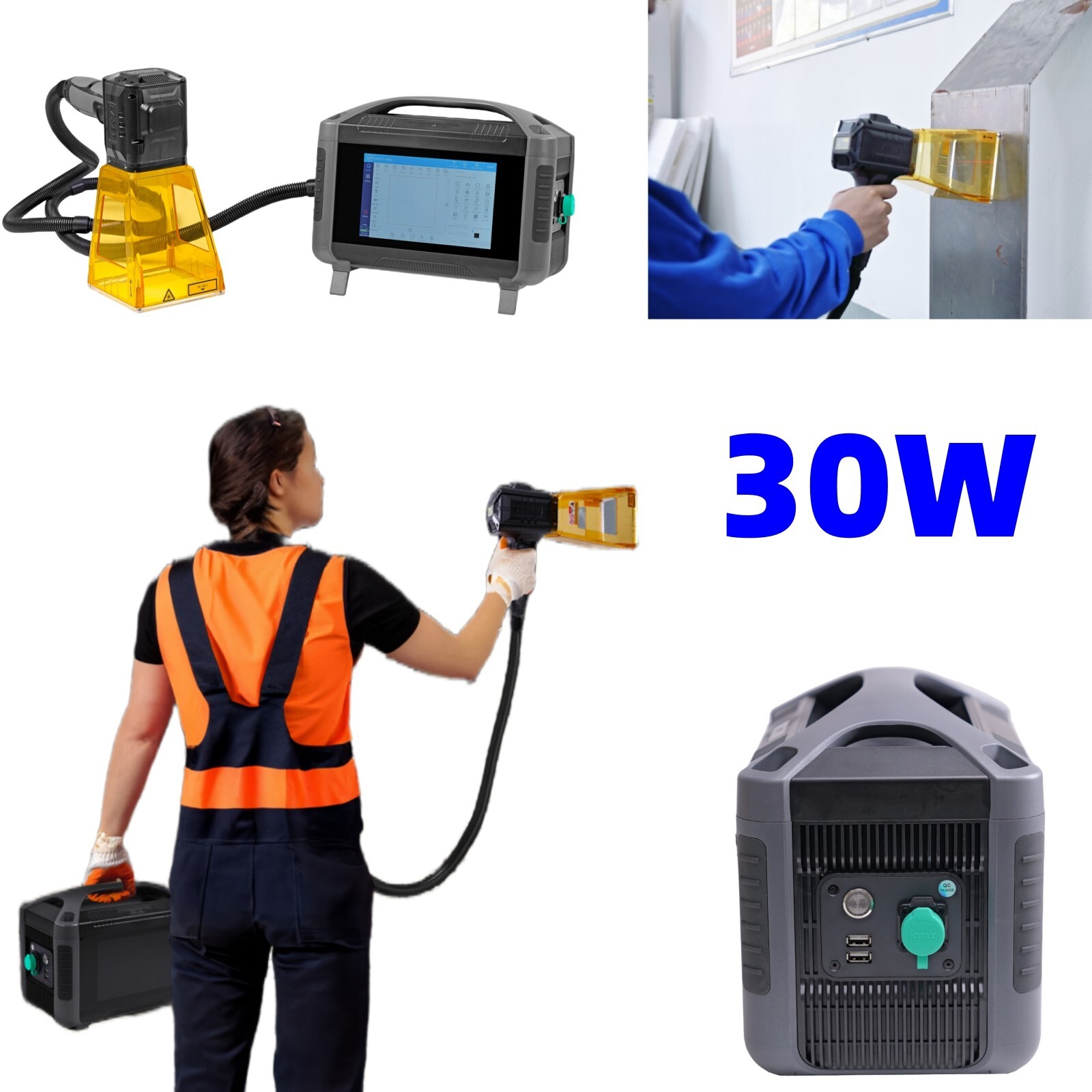 US SFX 30W Laser Marking Machine Laser Engraver 100*100mm Lens With Battery US SFX 30W Laser Marking Machine Laser Engraver 100*100mm Lens With Battery